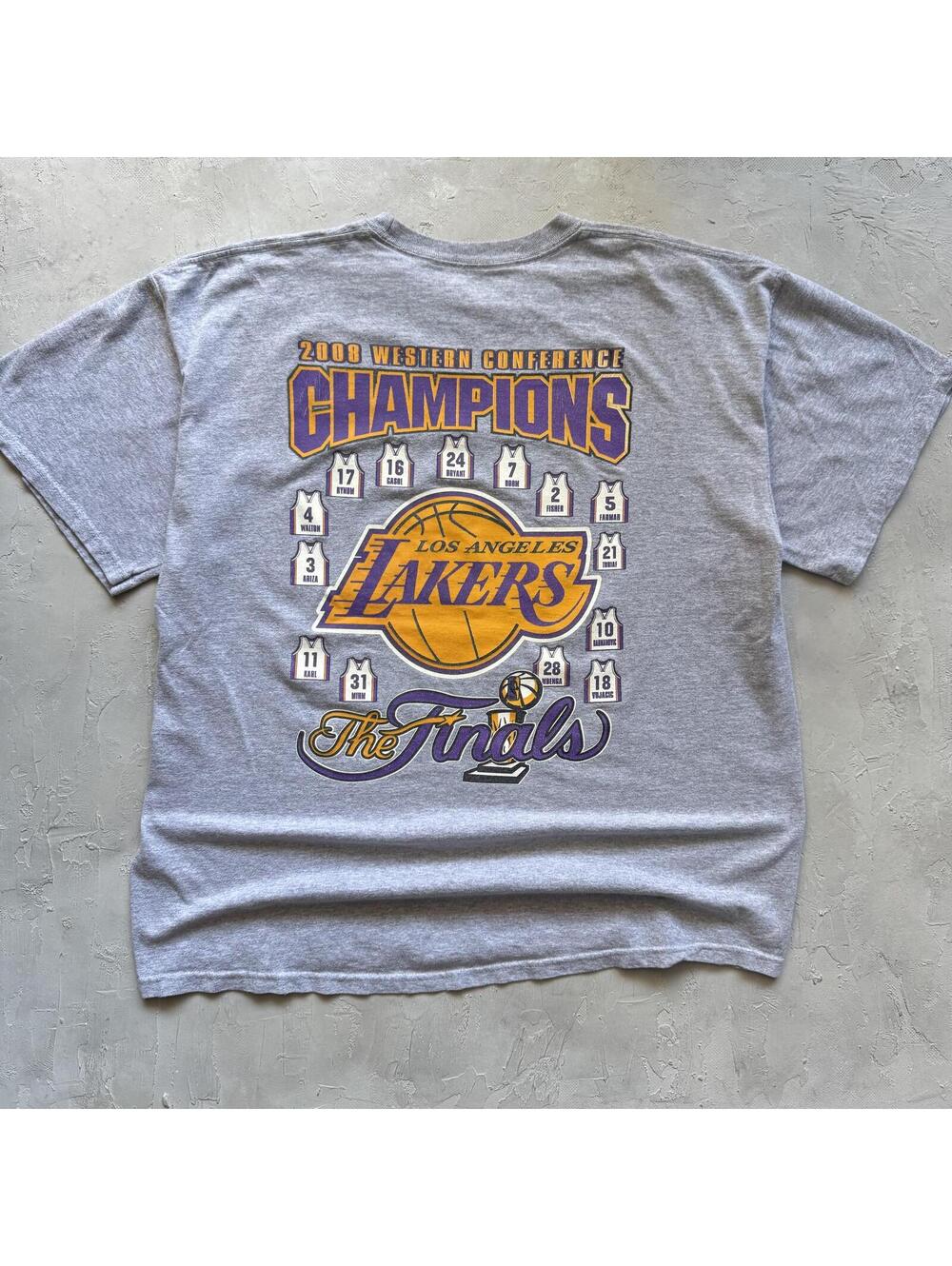 Vintage Y2K Los Angeles Lakers NBA Champions Kobe Bryant Gray T Shirt
